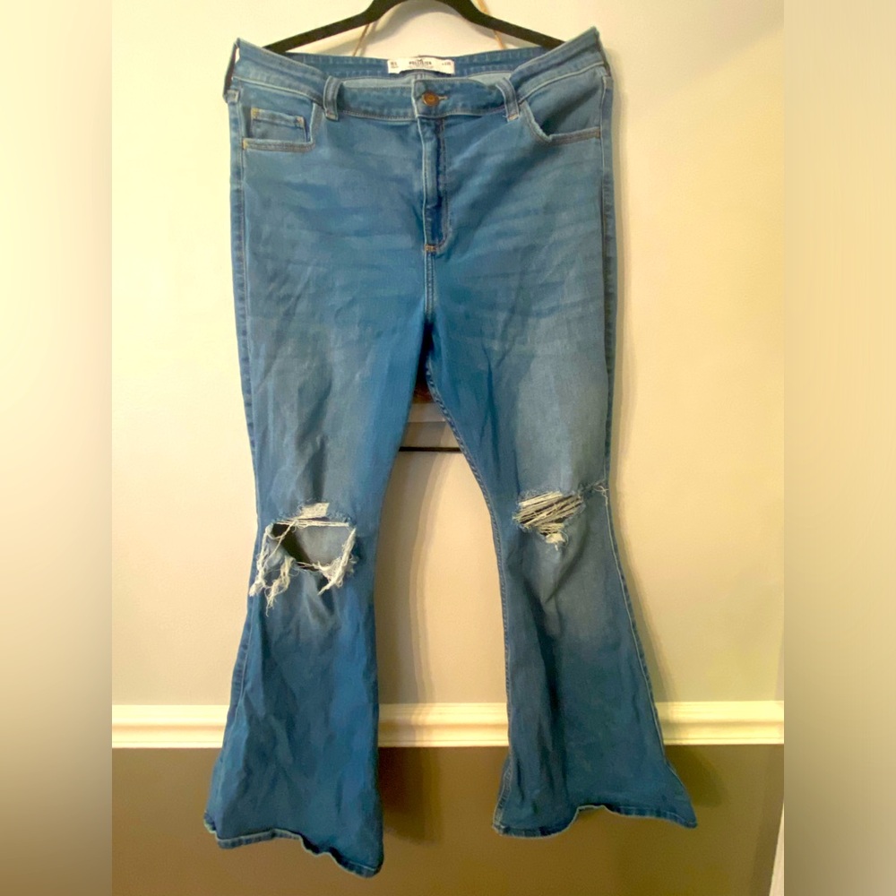 Flare distressed jean - Hollister, 33 short